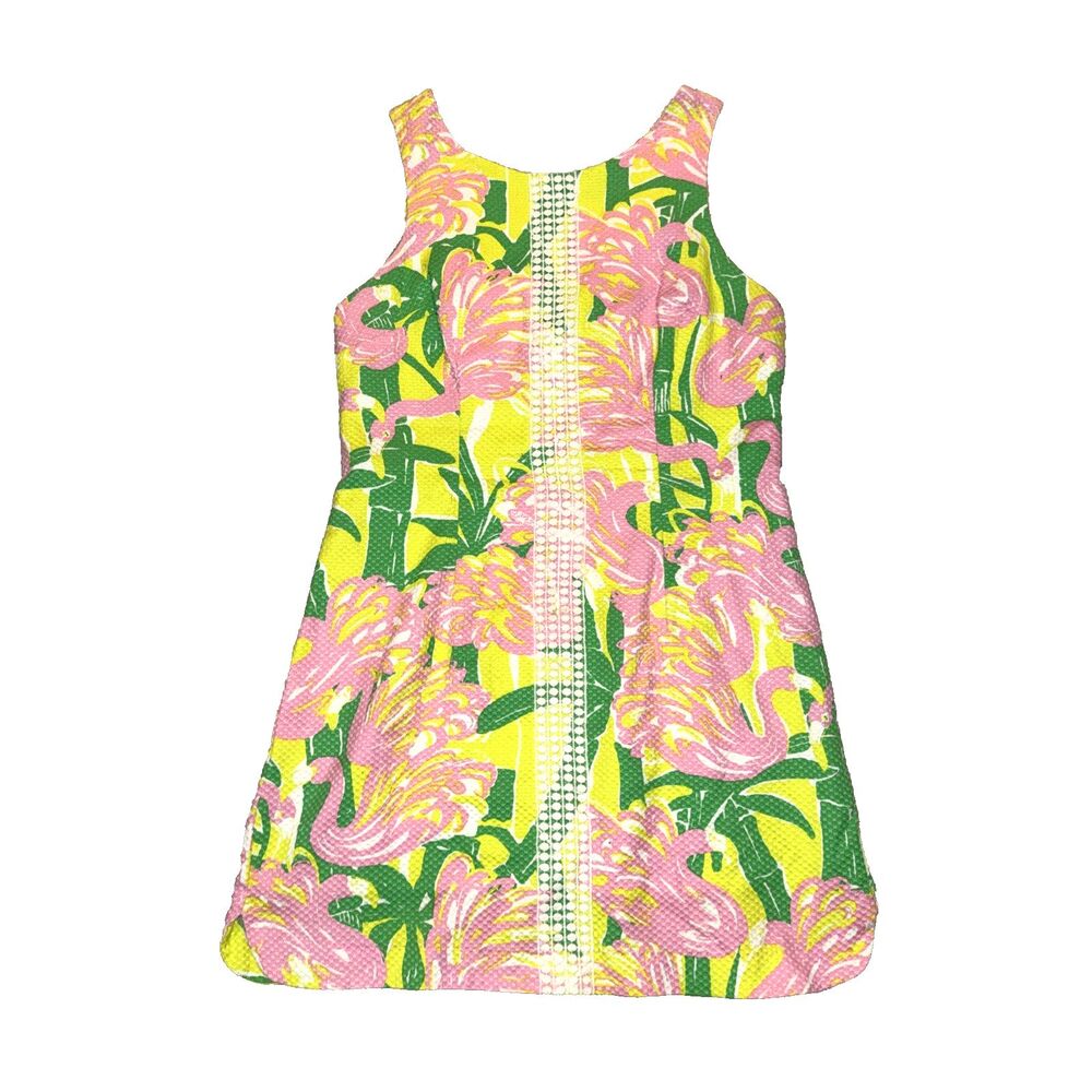 Lilly Pulitzer Pink Yellow Green Floral Sleeveless Midi Dress